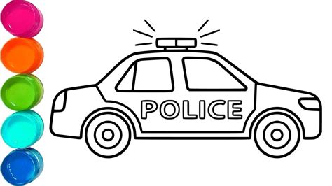 There is no physical item to be sent in this order; police car coloring page | Colorpaints.co