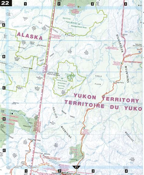 Map Of Border Northwest Territories And Yukon With Roads Cities Towns