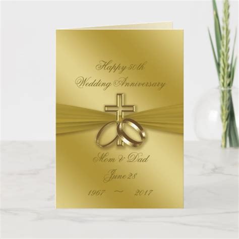 Religious Golden 50th Wedding Anniversary Card Uk