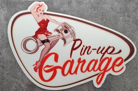 Sexy Pin Up Garage Metallic Vintage Sticker American Sale Shop