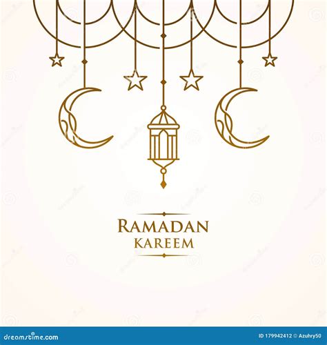 Ramadan Kareem Greeting Line Icon Minimal And Simple Vector Design With