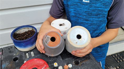 How To Drill Drainage Holes In Ceramic Pots Youtube