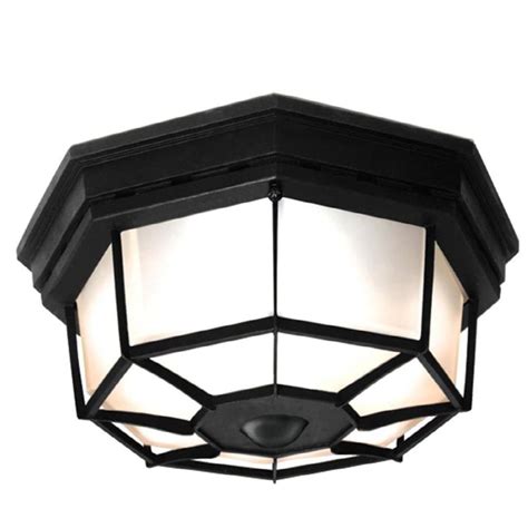 Secure Home 119 In W Black Motion Activated Outdoor Flush Mount Light