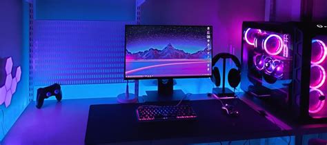 Purple In 2020 Video Game Rooms Gaming Room Setup Computer Setup