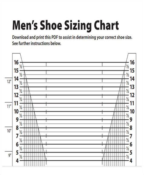 Printable Shoe Measurement Chart