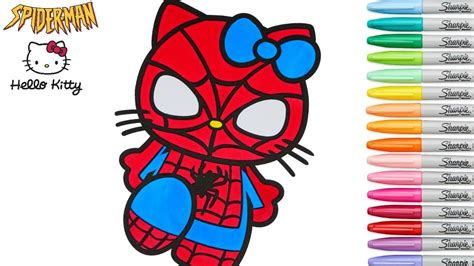 Upload your child's hello kitty rainbow colored page here. Hello Kitty Coloring Book Spiderman Marvel Sanrio Episode Colouring Pages Rainbow Splash - YouTube