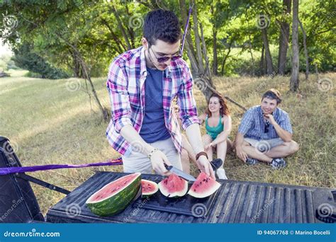 Group Of Young Adults Have Fun And Eating Stock Photo Image Of Eating