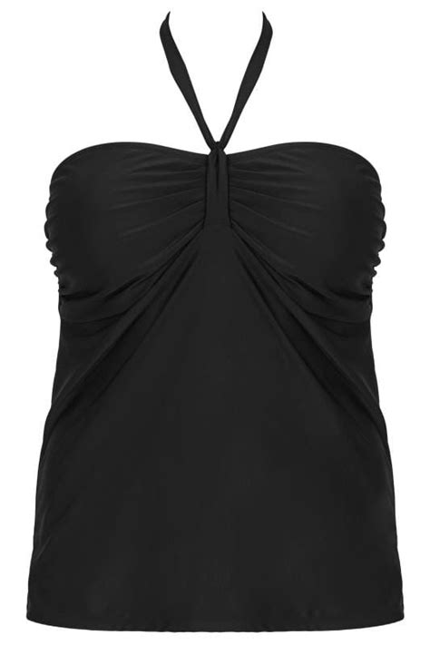 Black Halterneck Tankini Top Plus Size 16 To 32 Yours Clothing