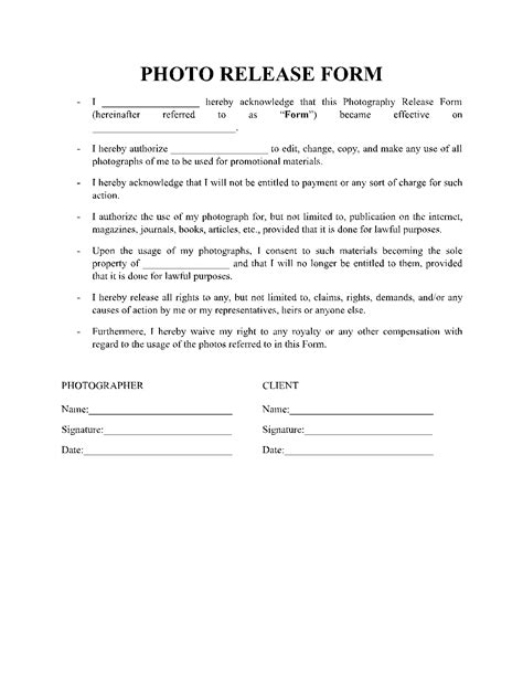 Photo Release Form 1