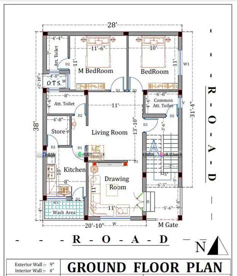 Ground Floor 2 Bedroom House Plans Indian Style Home Alqu