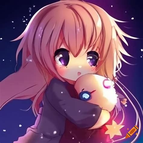 Anime Chibi Hugging A Star On Craiyon