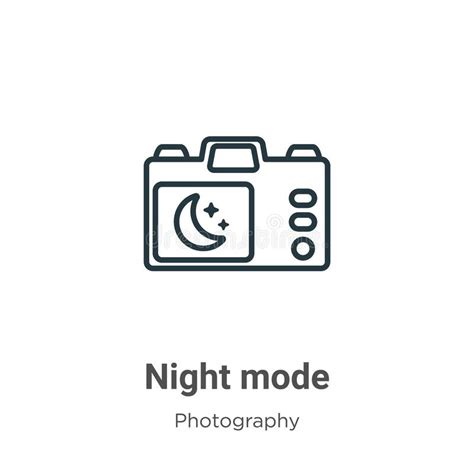 Night Mode Outline Vector Icon Thin Line Black Night Mode Icon Flat