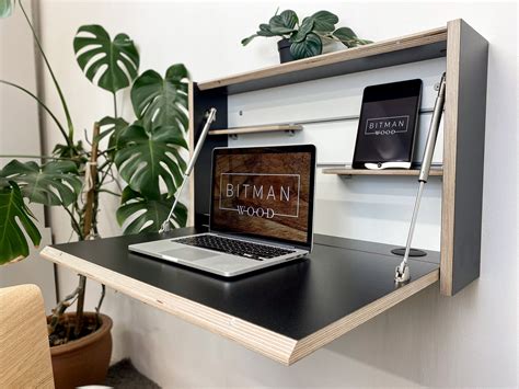 Original Desk Fold Down Home Office Drop Down Floating Desk Etsy Uk