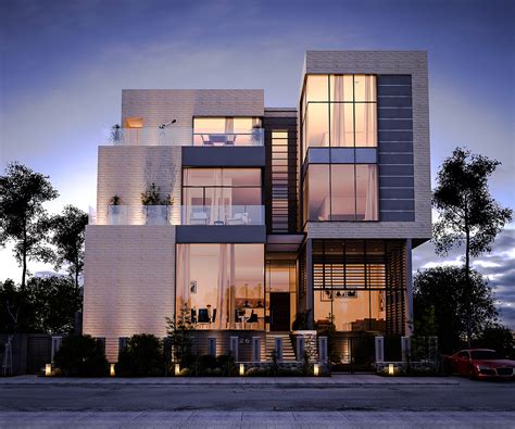 Modern Villa On Behance In 2021 Modern Villas Modern Villa Design