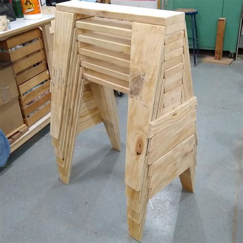 Sawhorse Plans Set Of 6 Sawhorses Plywood And 2x6s Instant Etsy