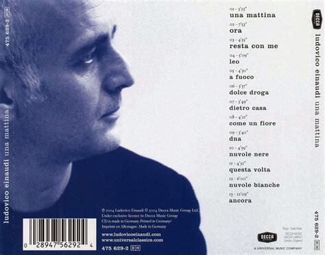 Una mattina is a 2004 music album by italian pianist ludovico einaudi. Carátula Trasera de Una Mattina de Ludovico Einaudi ...