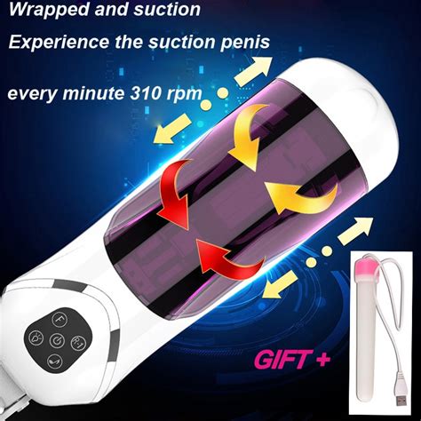 ∞easy Love Intelligent Telescopic Rotating Hands Free Male Masturbator For Men Gay Vagina Real