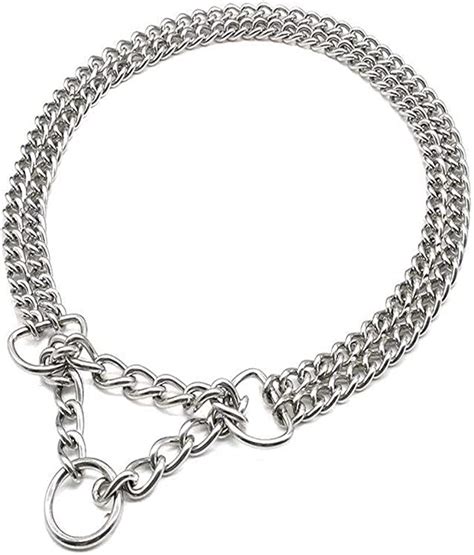 Supet Martingale Style Chain Training Collar Double Row Chrome