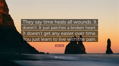 Mary Ting Quote “they Say Time Heals All Wounds It Doesnt It Just