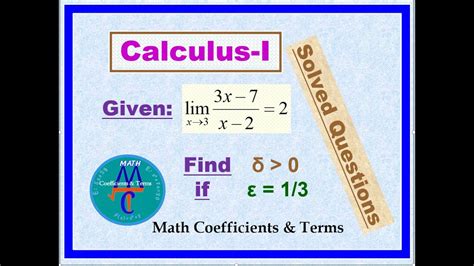 Calculus 1 Old Exams Questions Find Delta δ Given Epsilon ε