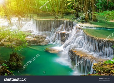 Huai Mae Khamin Waterfall Tropical Forest Stock Photo 318315059