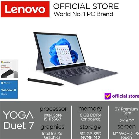 Jual Lenovo Yoga Duet 7 13itl6 Core I5 1135g7 8gb 512ssd Intel Iris Xe