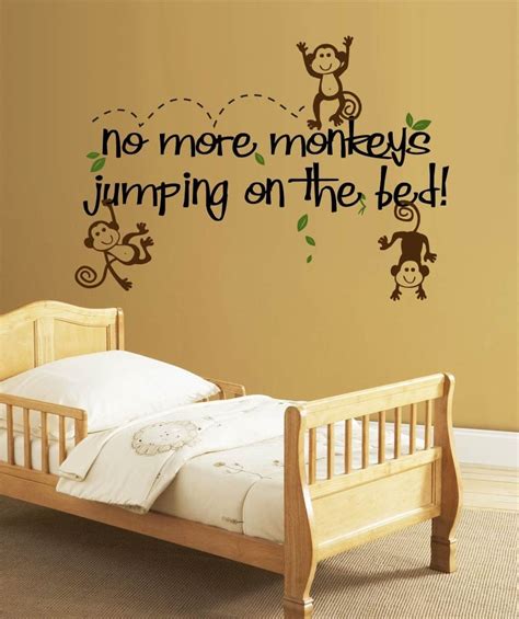 No More Monkeys Jumping On The Bed Vinyl Wall Decor