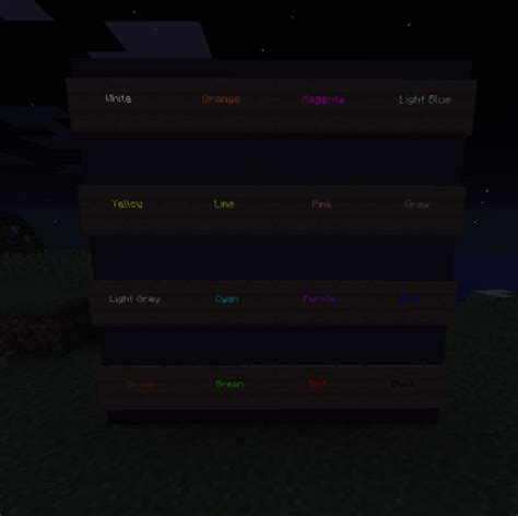 All Of The New Glowing Sign Colors Minecraft