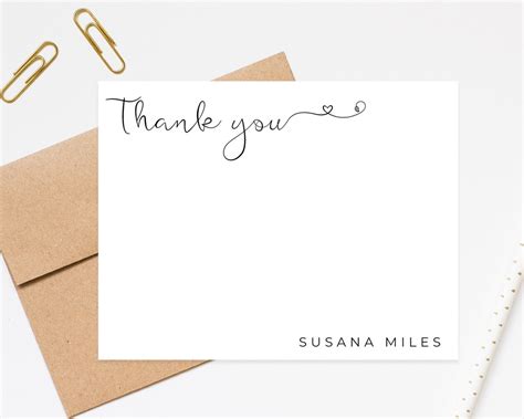 Personalized Thank You Card Wedding Personalize Script Etsy