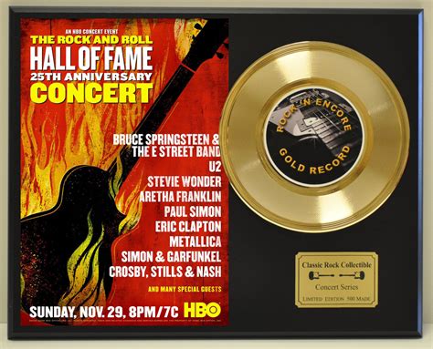 Hall Of Fame Concert Ltd Edition Concert Poster Series Gold 45 Display