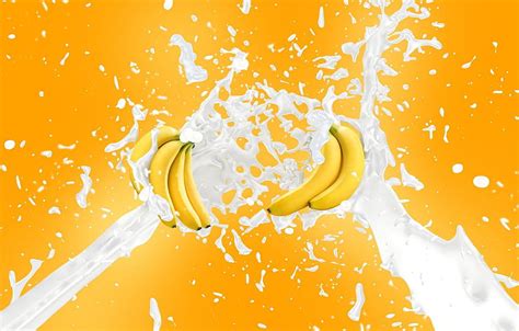 Squirt Splash Milk Bananas Banana Milk Hd Wallpaper Pxfuel