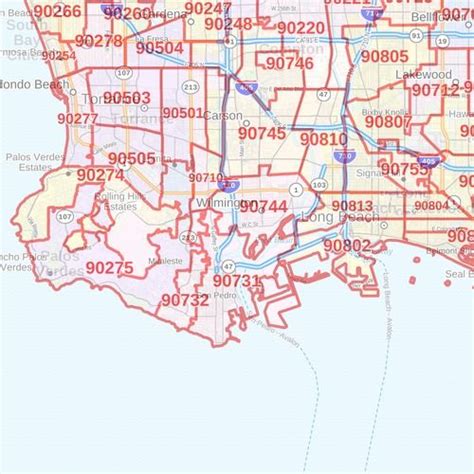Los Angeles County Map California ZIP Codes