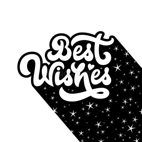 Best Wishes Greeting Card With Hand Drawn Lettering Composition Stock