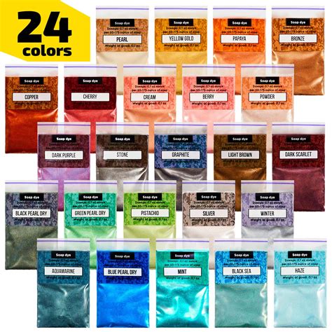 Epoxy Resin Dye Mica Powder 24 Powdered Pigments Set Soap Dye