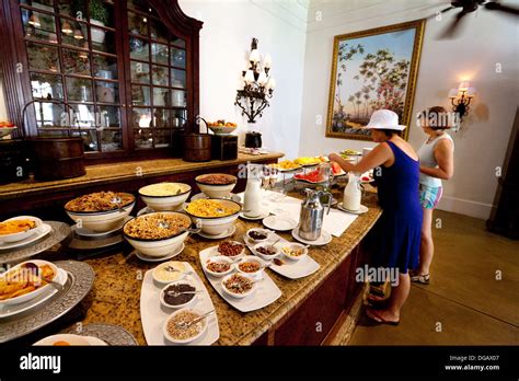Guests At The Breakfast Buffet The 5 Star Royal Livingstone Hotel
