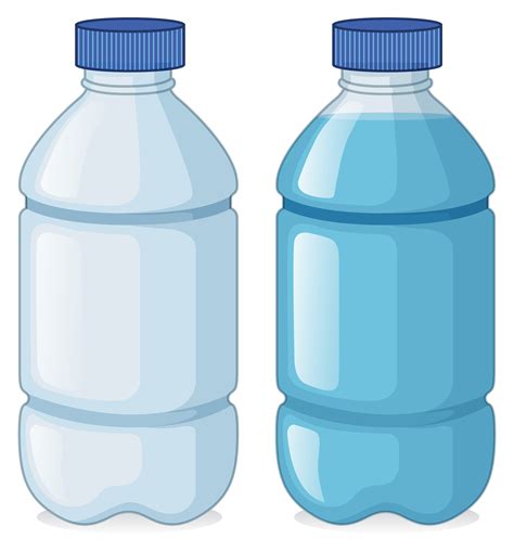 Two Bottles With And Without Water 431126 Vector Art At Vecteezy