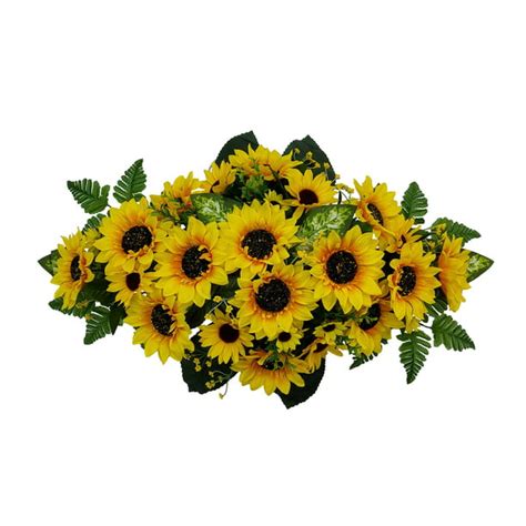 Mainstays 30 Artificial Cemetery Floral Headstone Spray Sunflowers