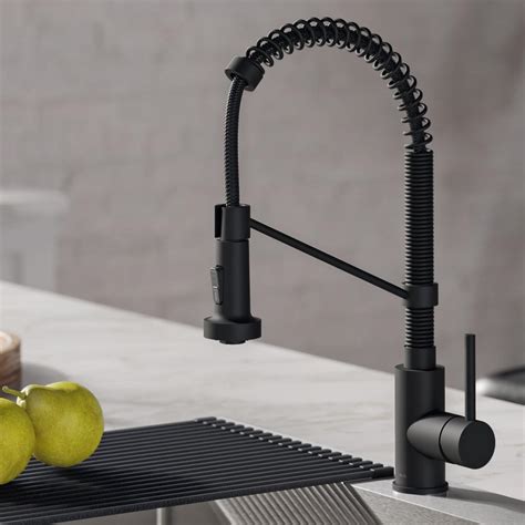 This moen black kitchen faucet is made for all the black faucet lovers and it comprehensively adds all the features alongside matte black color. KRAUS Bolden Single-Handle Pull-Down Sprayer Kitchen ...