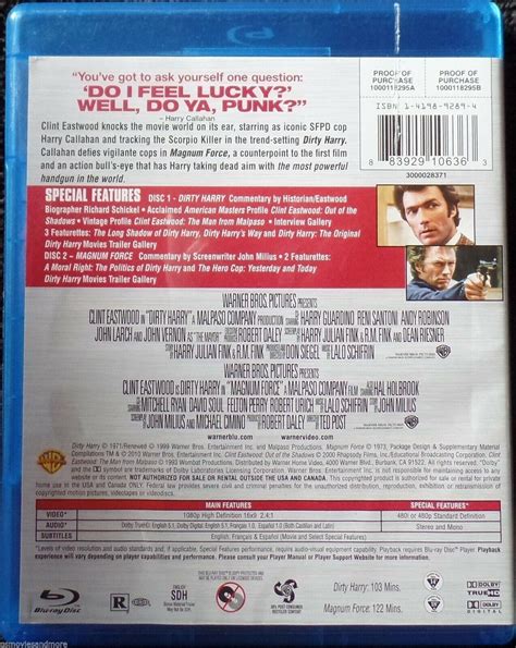 Dirty Harry Magnum Force Blu Ray Clint Eastwood Cop Suzanne Somers Akt