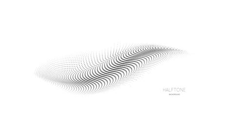 3d Mesh Halftone Vector Background On White Digital Waves Vintage