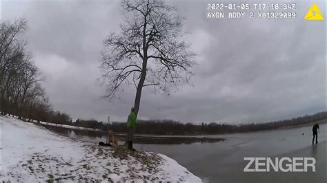 Hero Cop Sprints Across Frozen Lake To Save Stranded Dog In Daring