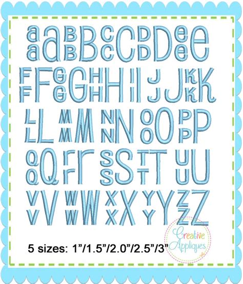 Scooter Stacked Monogram Embroidery Font 5 Sizes Products Swak
