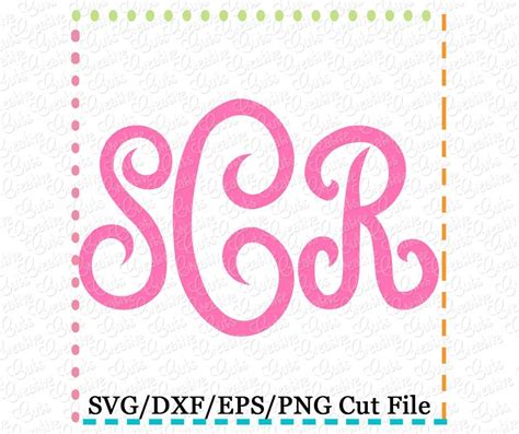 Classic Script Monogram Font Cutting File Svg Dxf Eps Creative Appliques