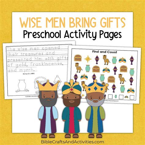 Wise Men Bring Ts Preschool Activity Pages Bible Crafts Shop