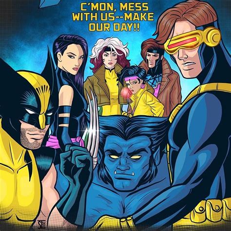 Wolverine Psylocke Rogue Jubilee Gambit Beast And Cyclops By