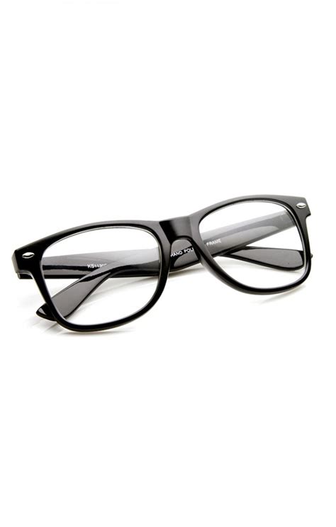 Standard Retro Clear Lens Nerd Geek Assorted Color Horn Rimmed Glasses