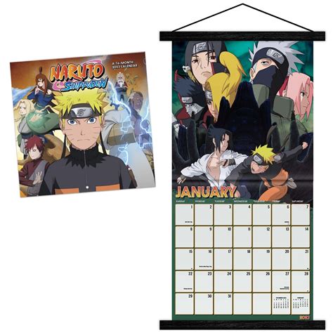 Naruto Shippuden Calendrier Mural 2023 Wall Calendar Naruto