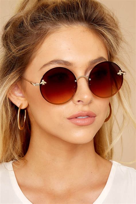 Cute Brown Fade Sunglasses Trendy Round Sunnies Sunglasses 16