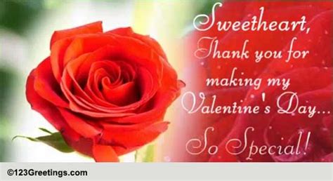 Thank You Sweetheart Free Thanks For A Great Valentines Day Ecards