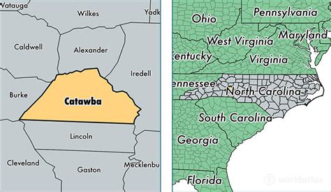 Catawba County North Carolina Map Of Catawba County Nc Where Is
